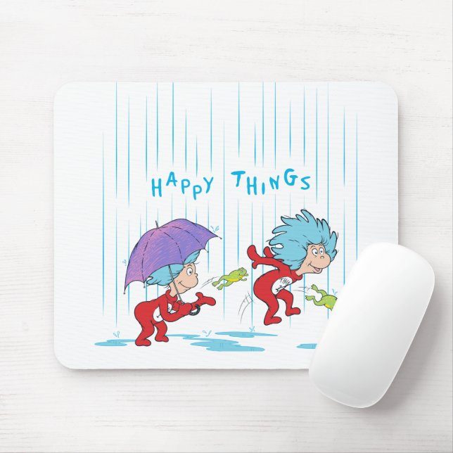 Thing One Thing Two Happy Things Mouse Pad (With Mouse)