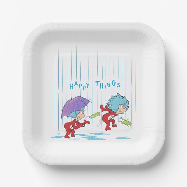 Thing One Thing Two Happy Things Paper Plates (Front)