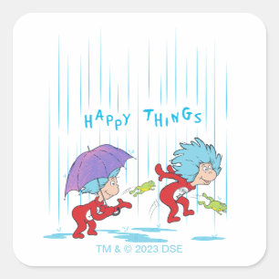 Thing One Thing Two Happy Things Square Sticker