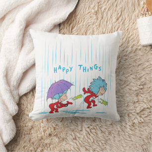 Thing One Thing Two Happy Things Throw Pillow