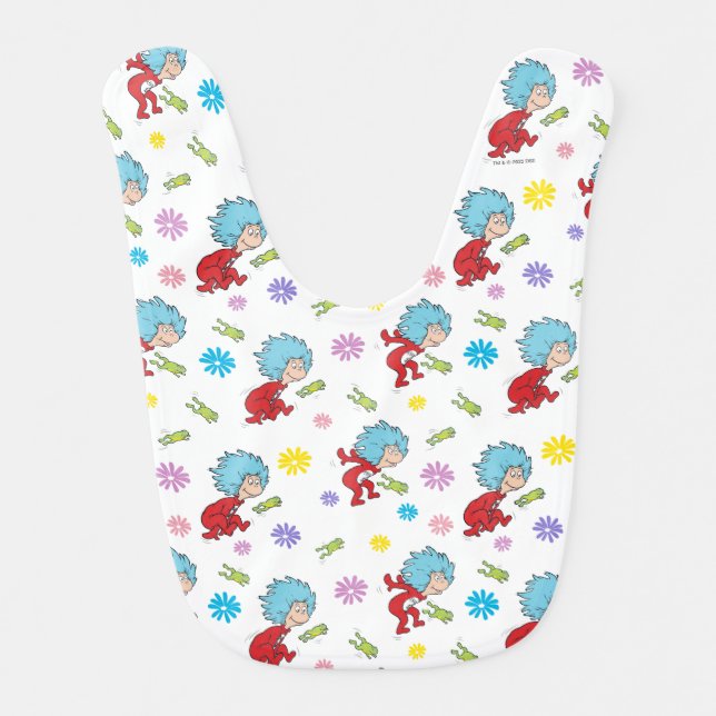 Thing One Thing Two Hoppy Frog Things Pattern Baby Bib (Front)