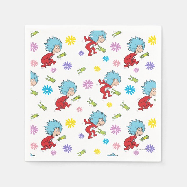 Thing One Thing Two Hoppy Frog Things Pattern Napkins (Front)