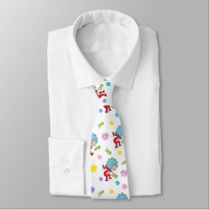 Thing One Thing Two Hoppy Frog Things Pattern Neck Tie