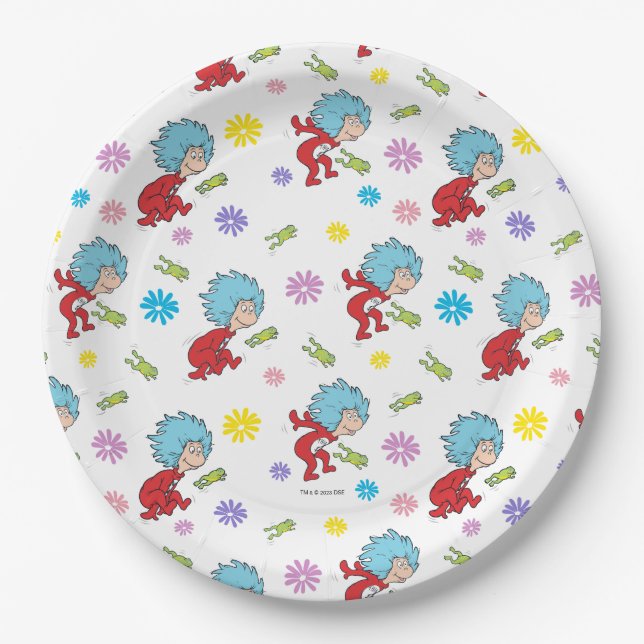 Thing One Thing Two Hoppy Frog Things Pattern Paper Plates (Front)