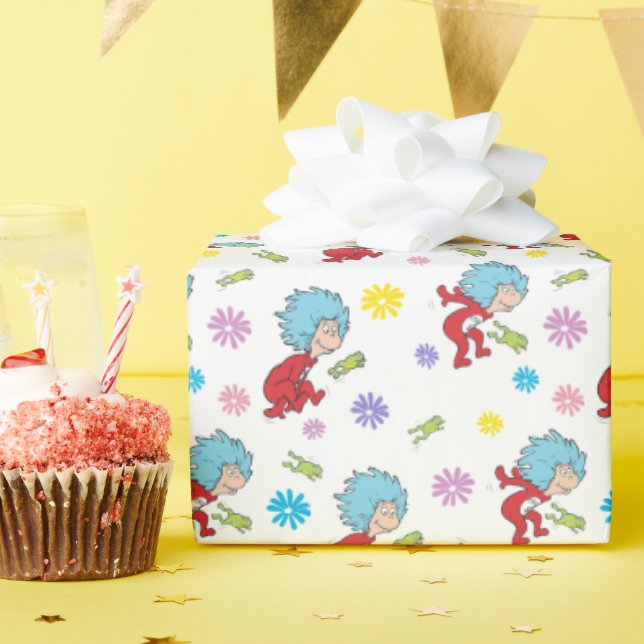 Thing One Thing Two Hoppy Frog Things Pattern Wrapping Paper (Birthday Party)