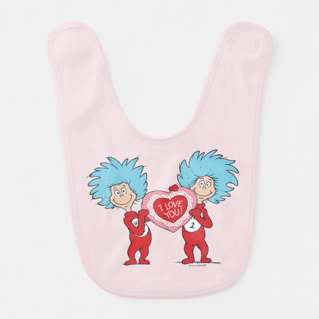 Thing One Thing Two I Love You Baby Bib (Front)