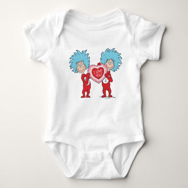 Thing One Thing Two I Love You Baby Bodysuit (Front)