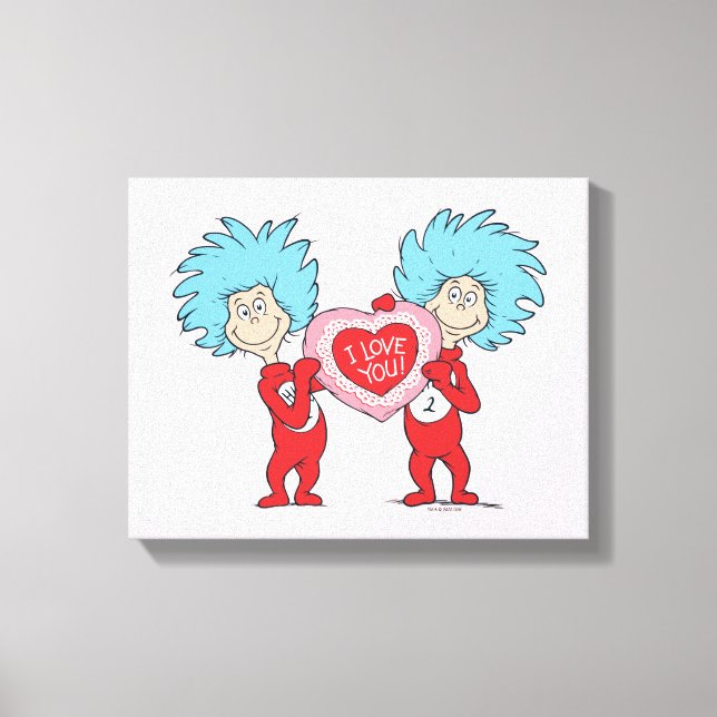 Thing One Thing Two I Love You Canvas Print (Front)