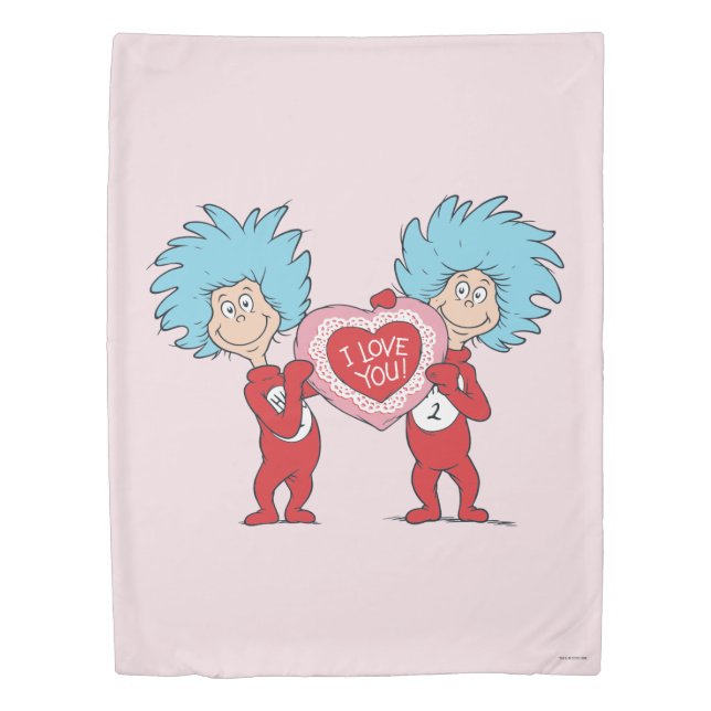 Thing One Thing Two I Love You Duvet Cover (Front)