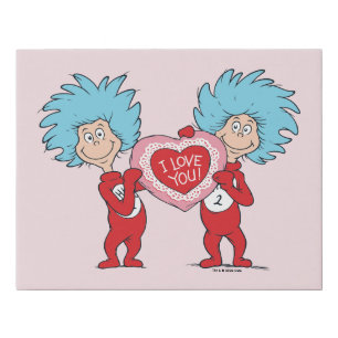 Thing One Thing Two I Love You Faux Canvas Print