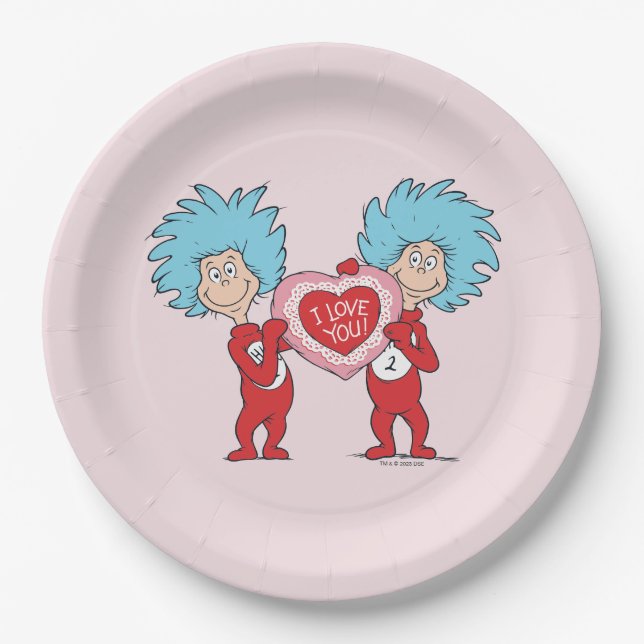Thing One Thing Two I Love You Paper Plates (Front)