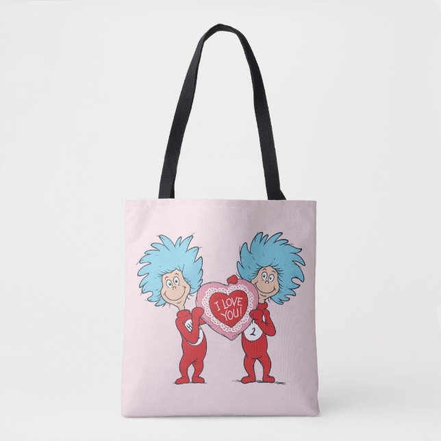 Thing One Thing Two I Love You Tote Bag (Front)