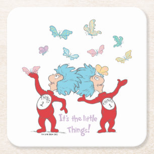 Thing One Thing Two It's The Little Things! Square Paper Coaster