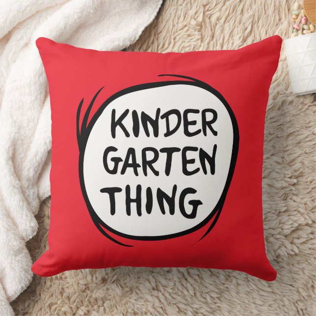 Thing One Thing Two - Kindergarten Thing Throw Pillow (Blanket)