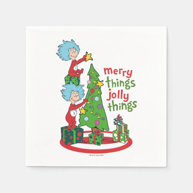 Thing One Thing Two Merry Things Jolly Things Napkins (Front)