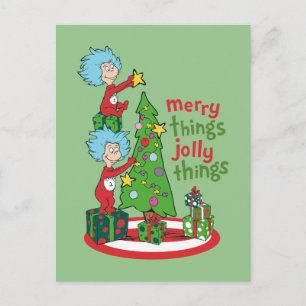 Thing One Thing Two Merry Things Jolly Things Postcard