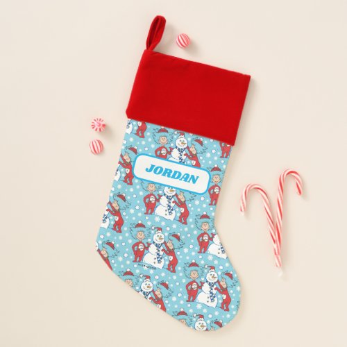 Thing One Thing Two Snowman Pattern Christmas Stocking