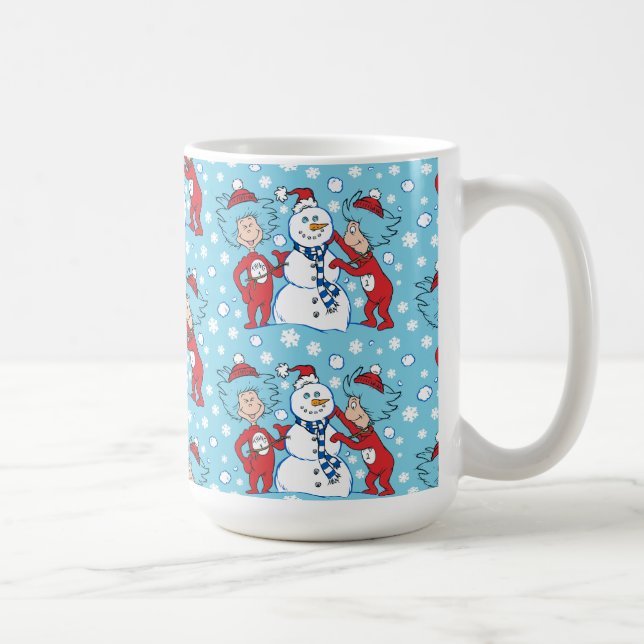 Thing One Thing Two Snowman Pattern Coffee Mug (Right)