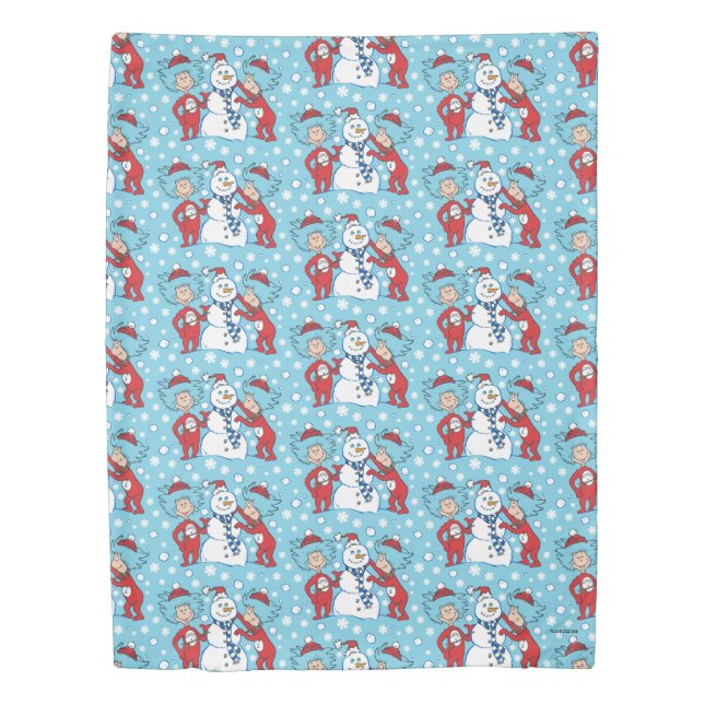 Thing One Thing Two Snowman Pattern Duvet Cover (Front)