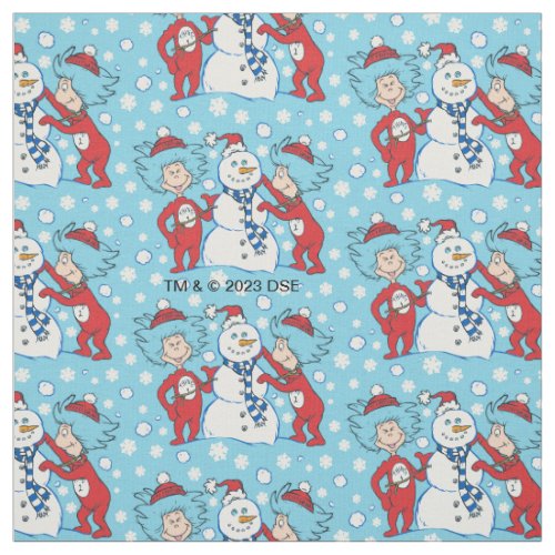 Thing One Thing Two Snowman Pattern Fabric