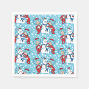 Thing One Thing Two Snowman Pattern Napkins