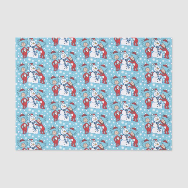 Thing One Thing Two Snowman Pattern Tissue Paper (Front)