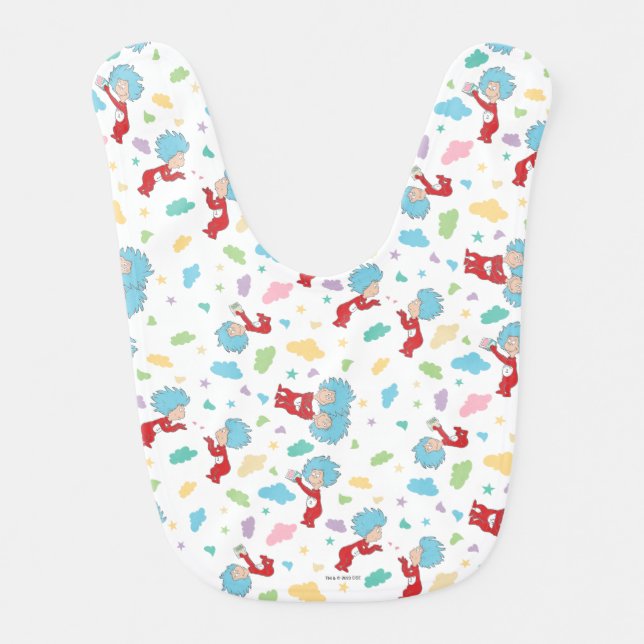 Thing One Thing Two Sweet Things Pattern Baby Bib (Front)