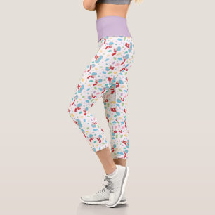 Thing One Thing Two Sweet Things Pattern Capri Leggings