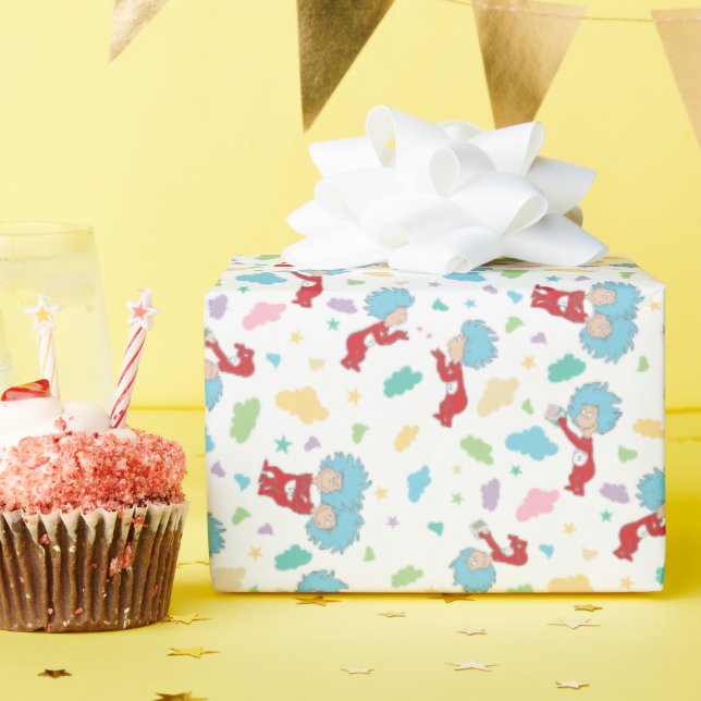 Thing One Thing Two Sweet Things Pattern Wrapping Paper (Birthday Party)