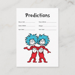 Thing One Thing Two Twins Baby Predictions Enclosure Card