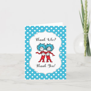 Thing One Thing Two   Twins Baby Shower Thank You Card