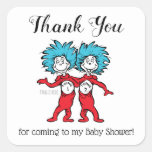 Thing One Thing Two | Twins Baby Shower Thank You Square Sticker
