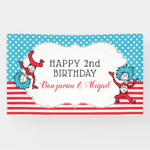 Thing One Thing Two   Twins Birthday Banner