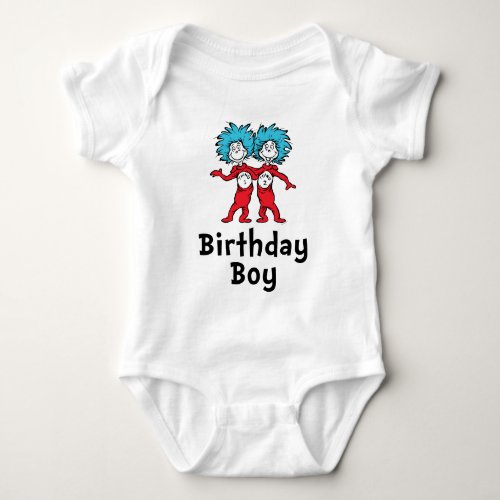 Thing One Thing Two Twins Birthday  Birthday Boy Baby Bodysuit