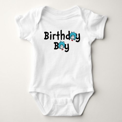 Thing One Thing Two Twins Birthday  Birthday Boy Baby Bodysuit
