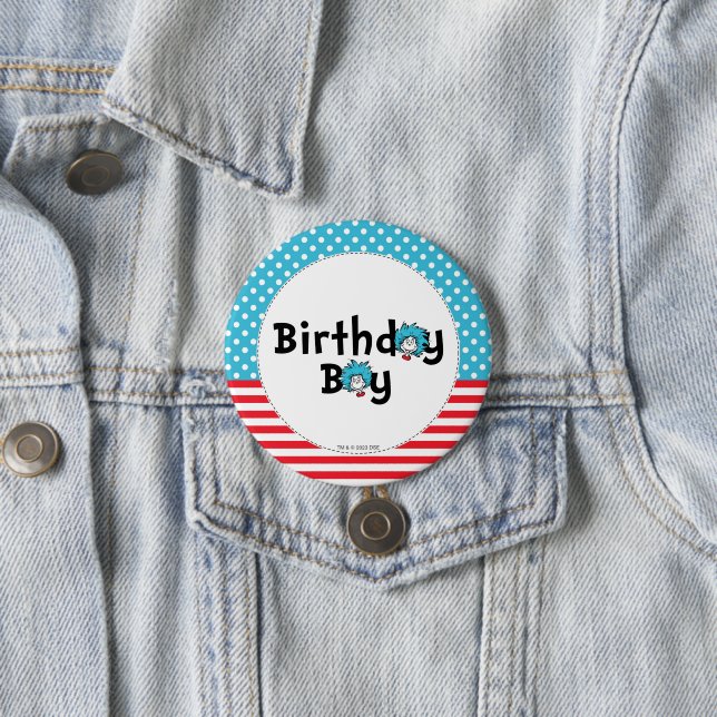 Thing One Thing Two Twins Birthday | Birthday Boy Button (In Situ)