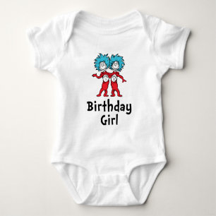 Thing One Thing Two Twins Birthday Birthday Girl Baby Bodysuit