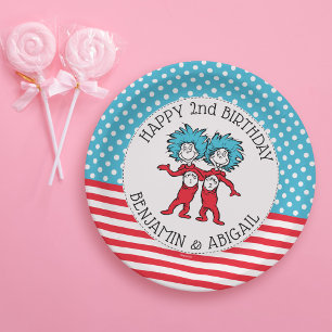 Thing One Thing Two Twins Birthday Paper Plates