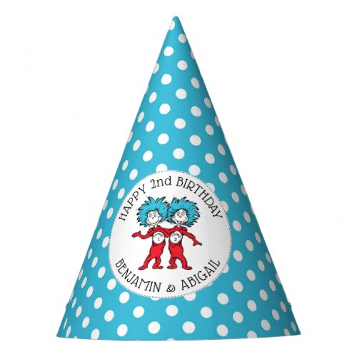 Thing One Thing Two  Twins Birthday Party Hat