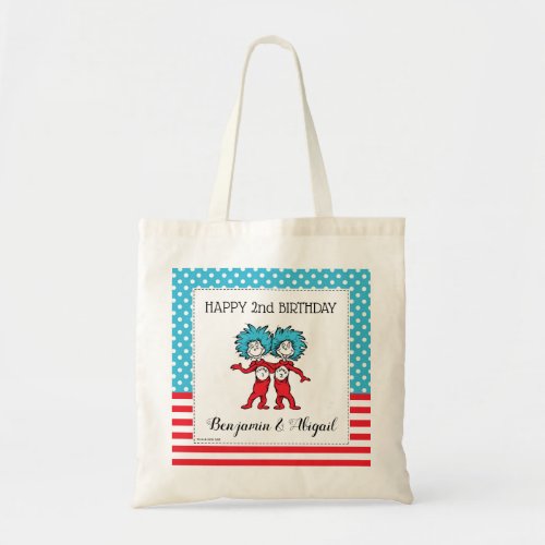 Thing One Thing Two  Twins Birthday Tote Bag