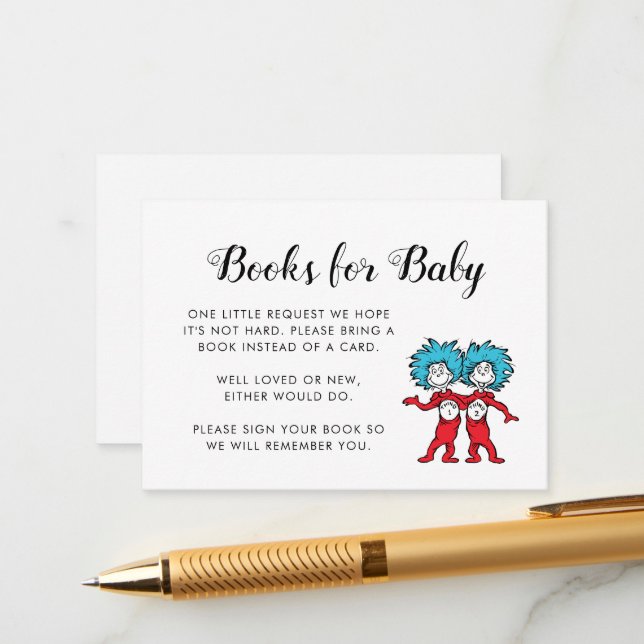 Thing One Thing Two Twins Book Request Insert Card (Front/Back In Situ)