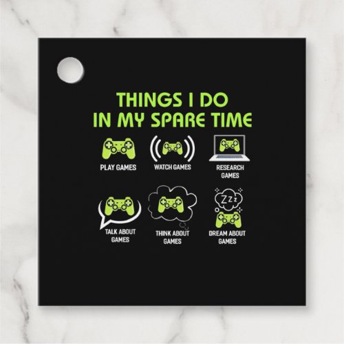 Things Gamer Do In Spare Time Favor Tags