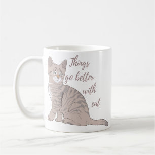Things go better with cat T-Shirt Throw Pillow Coffee Mug