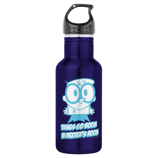 Things Go Boom In Dexter's Room Stainless Steel Water Bottle (Front)