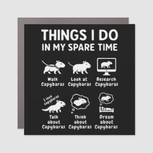 Things I Do In My Spare Time Capybara Funny Car Magnet
