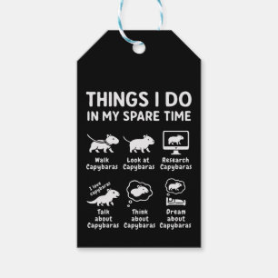 Things I Do In My Spare Time Capybara Funny Gift Tags