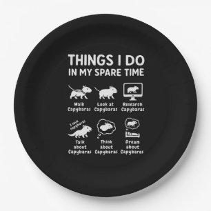 Things I Do In My Spare Time Capybara Funny Paper Plates