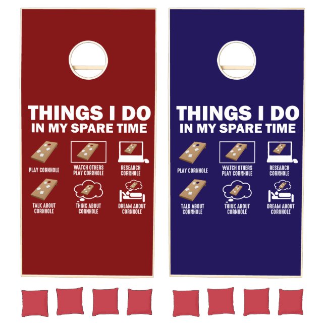 Things I Do In My Spare Time Cornhole Funny Set (Set)