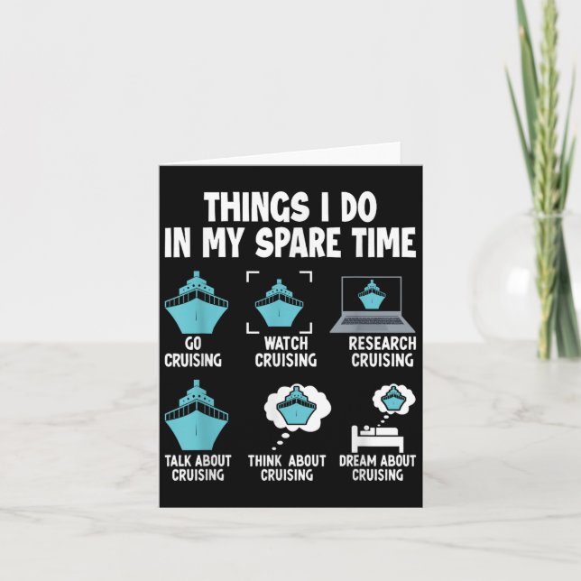 Things I Do In My Spare Time Cruise Cruising Lover Card (Front)