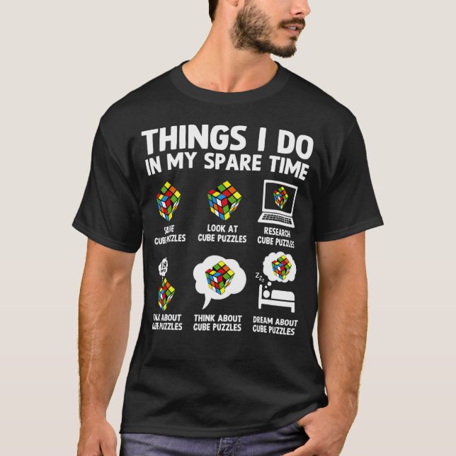 Things I Do In My Spare Time Cube Puzzle Speed Cub T-Shirt (Front)